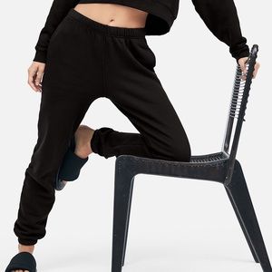 Organic Jet Black Fleece Relaxed Pocket Sweatpant - MATE The Label